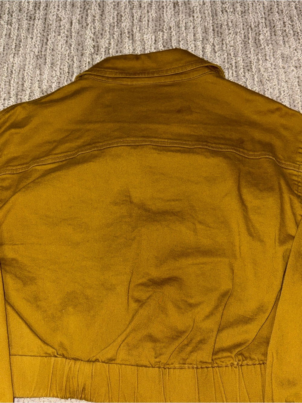 Cropped Button Up Jacket in Mustard Yellow - Picture 2 of 4